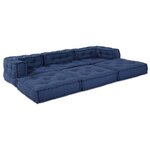 vidaXL Unité de canapé modulaire 3 Pièces Indigo Tissu