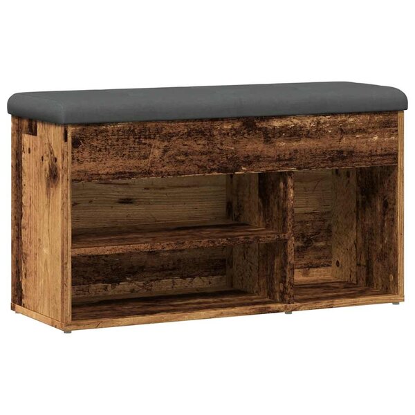 vidaXL Banc à chaussures vieux bois 82x32x45 5 cm bois d'ingénierie