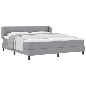 vidaXL Lit à ressorts avec matelas Gris clair 180 x 200 cm tissu