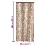 vidaXL Rideau anti-mouches beige et marron foncé 90x220 cm chenille