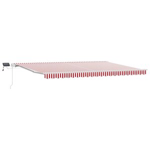 vidaXL Auvent rétractable Rouge et Blanc 500 × 350 cm