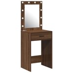 Coiffeuse vidaXL avec lumières LED Chêne Marron 50x41x135 cm