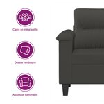 vidaXL Canapé à 3 places Gris foncé 210 cm Tissu microfibre