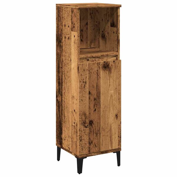 vidaXL Armoire de salle de bain vieux bois 30x30x100cm bois ingénierie