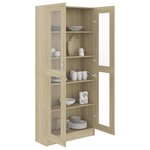 vidaXL Armoire vitrine Chêne sonoma 82 5x30 5x185 cm Bois ingénierie