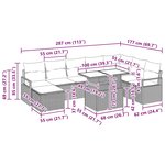 vidaXL Set de canapé de jardin 9 pièces avec des coussins en poly rotin beige