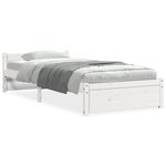 vidaXL Cadre de lit sans matelas blanc bois massif 90x190 cm