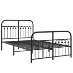 vidaXL Cadre de lit métal sans matelas avec pied de lit noir 120x190cm