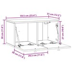 vidaXL Meuble TV mural Gris béton 59 5 x 31 x 30 cm Bois d'ingénierie