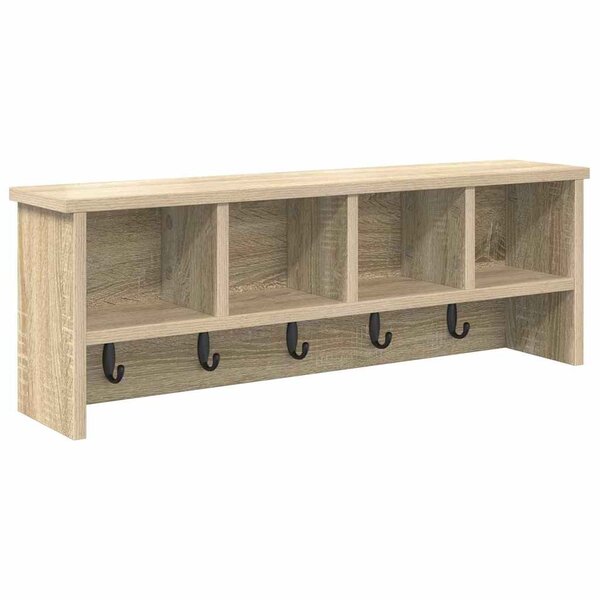 vidaXL Porte-manteau mural avec étagère Chêne sonoma 75 x 16 x 26 cm