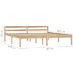 vidaXL Cadre de lit Bois de pin massif 180 x 200 cm