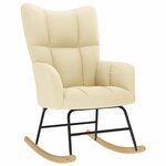 vidaXL Chaise à bascule avec repose-pied Crème Tissu