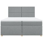 vidaXL Sommier à lattes de lit avec matelas Gris clair 200x200cm Tissu