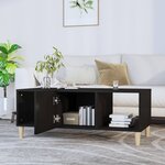 vidaXL Table basse noir 102x50x40 cm bois d'ingénierie
