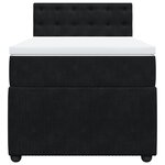 vidaXL Sommier à lattes de lit avec matelas Noir 100x200 cm Velours