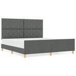 cadre de lit gris foncé vidaXL 180x200 cm en tissu