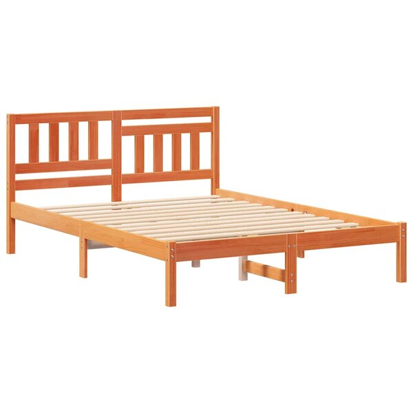 vidaXL Cadre de lit Marron cire 120 x 200 cm Bois massif en pin