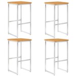 vidaXL Chaises de bar lot de 4 bois d'acacia solide/acier inoxydable