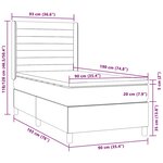 vidaXL Sommier à lattes de lit matelas et LED Taupe 90x190 cm Tissu