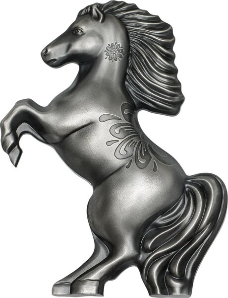 Pièce de monnaie en Argent 1000 Togrog g 31.1 (1 oz) Millésime 2026 Shaped Lunar Year WILD HORSE