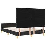 vidaXL Cadre de lit avec tête de lit Noir 140 x 190 cm tissu