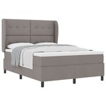 vidaXL Lit à ressorts avec matelas Taupe 140 x 200 cm tissu