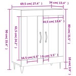vidaXL Buffet sonoma gris 69 5x34x90 cm bois d'ingénierie