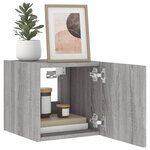 vidaXL Meuble TV mural avec lumières LED sonoma gris 30 5x35x30 cm