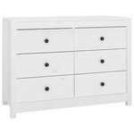 vidaXL Armoire latérale Blanc 100x40x72 cm Bois de pin massif