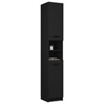 vidaXL Armoire de salle de bain noir 32x34x188 5 cm bois d'ingénierie