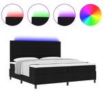 vidaXL Lit à ressorts avec matelas Noir 200 x 200 cm tissu