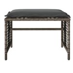 vidaXL Salon de jardin avec coussins 4 Pièces gris résine tressée verre