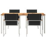 vidaXL EnsembledeRepasdeJardin 5 Pièces Teck massif