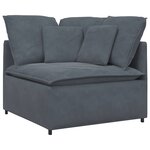 vidaXL Canapé modulaire avec coussins en velours gris foncé