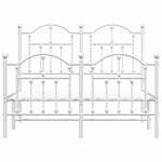 vidaXL Cadre de lit métal sans matelas et pied de lit blanc 120x190 cm