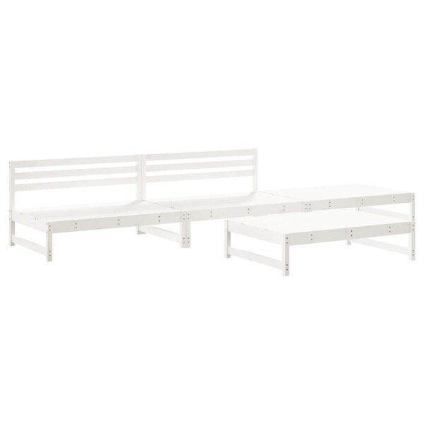 vidaXL Salon de jardin 4 Pièces blanc bois de pin massif