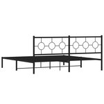 vidaXL Cadre de lit métal sans matelas avec tête de lit noir 200x200cm
