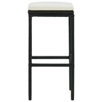 vidaXL Tabourets de bar avec coussins lot de 6 noir résine tressée
