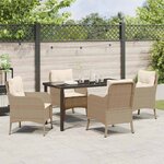 vidaXL Ensemble de salle à manger pour jardin 5 Pièces Beige Poly rotin