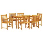 vidaXL Ensemble de salle à manger pour jardin 7 pc Marron