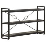 vidaXL Bibliothèque à 3 niveaux Noir 140x30x80 cm Bois de manguier