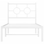 vidaXL Cadre de lit métal avec tête de lit blanc 80x200 cm