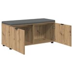vidaXL Banc d'entrée avec coussin Chêne artisanal 100 x 38 x 46 cm
