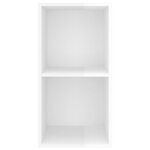 vidaXL Meuble TV mural Blanc brillant 37x37x72 cm Bois d’ingénierie
