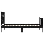 vidaXL Cadre de lit avec tête de lit noir petit simple bois massif