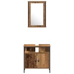 vidaXL Ensemble de mobilier de salle de bain avec porte 3 Pièces Marron