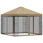 vidaXL Abri de jardin avec parois 3 x 3 m Beige Polyester et Acier