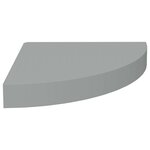 vidaXL Étagère d'angle flottante gris 25x25x3 8 cm MDF