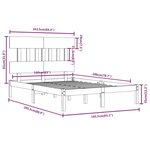 Vidaxl cadre de lit marron miel bois massif 160x200 cm