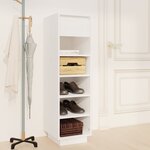 vidaXL Armoire à chaussures blanc 30x34x105 cm bois de pin massif
